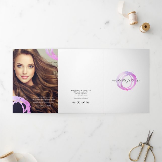 Luxe Pink Painted Circle Logo Brochure (Outside)