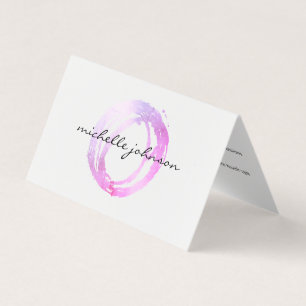 Luxe Pink Painted Circle Salon Aftercare Card