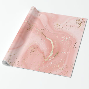 LUXE PINk ROSE MARBLE WRAPPING PAPER