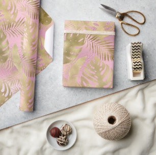 LUXE PINK TROPICAL WRAPPING PAPER GIFT WRAP