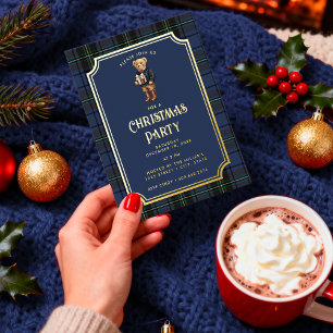 Luxe Preppy Plaid Christmas Teddy Bear