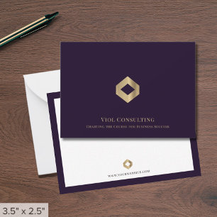 Luxe Professional Note Cards with Diamond Logo