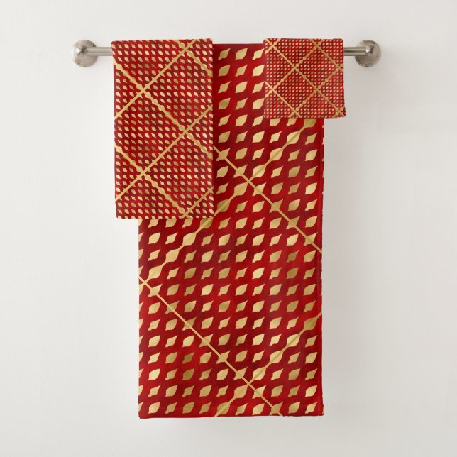 LUXE RED GOLD BATHROOM TOWEL SET (Insitu)
