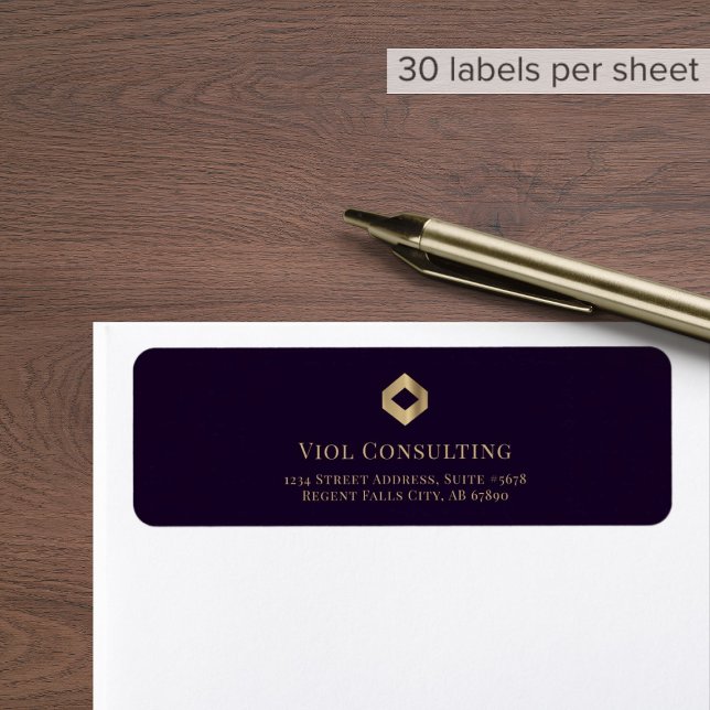 Luxe Return Address Labels Gold Diamond Logo (Creator Uploaded)
