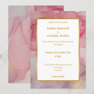 LUXE ROSE BLUSH MARBLE WEDDING INVITATION