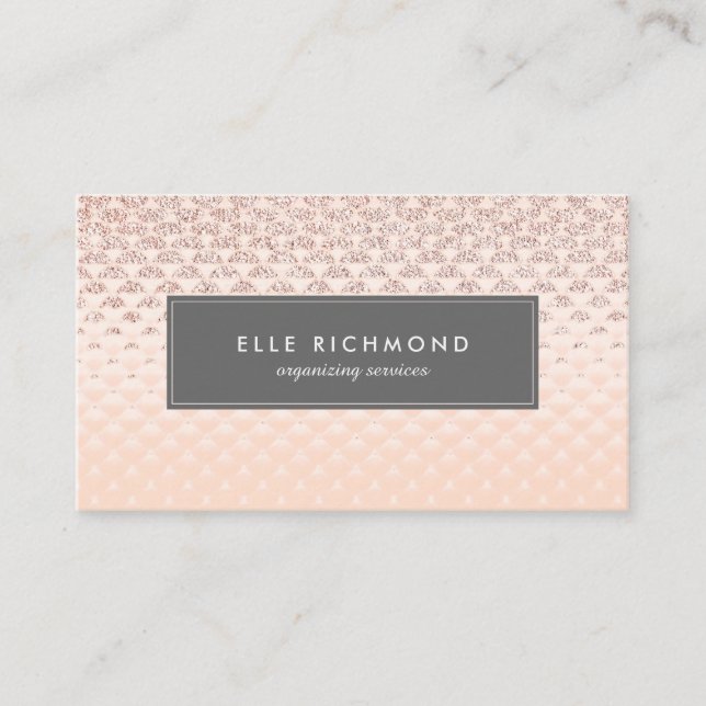 Luxe Rose Gold Business Card Template (Front)