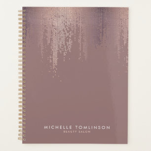 Luxe Rose Gold Confetti Rain Appointment Book Planner