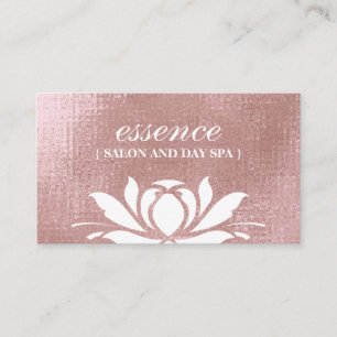 Luxe Rose Gold Lotus Flower Business Cards