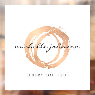 Luxe Rose Gold Painted Circle Designer Logo