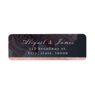Luxe rose gold vintage botanical return address label