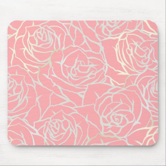 Luxe Rose Outline Mouse Pad