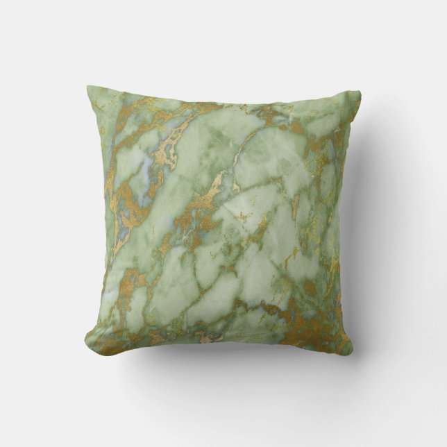 LUXE SAGE WHITE GOLD MARBLE INSPIRED CUSHION (Front)