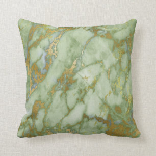 LUXE SAGE WHITE GOLD MARBLE INSPIRED CUSHION