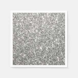 Luxe Silver Glitter Party Paper Napkin