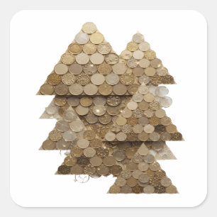 Luxe Silver TREE Gift Sticker