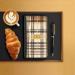 Luxe Taupe and Gold Plaid  Samsung Galaxy S5 Wallet Case<br><div class="desc">Elegant Taupe and Gold Plaid Monogrammed Wallet Case – Wexford Collection Indulge in the perfect blend of luxury and functionality with our stylish and classic taupe and gold plaid monogrammed wallet case from the Wexford Collection. This exceptional accessory is crafted for the sophisticated individual who appreciates high-end design and superior...</div>