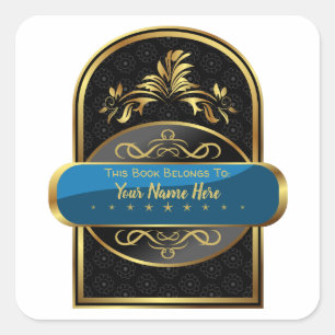 LUXE   This Book Belongs To (Customized Bookplate) Square Sticker