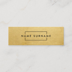 Luxe Trendy Modern Minimal Mini Gold Business Card