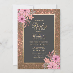 Luxe Watercolor Blooms: Modern Baby Shower Invitation