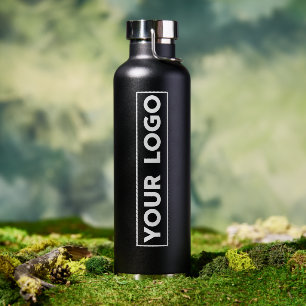Luxe Wide Logo Black Water Bottle