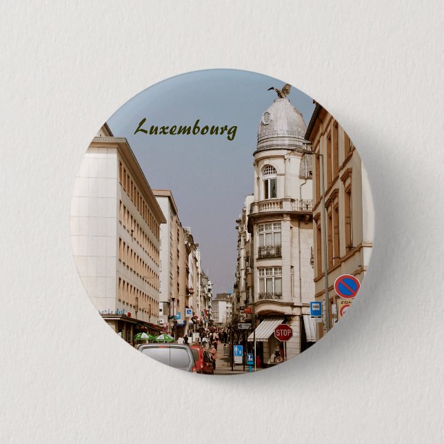 Luxembourg 6 Cm Round Badge (Front)