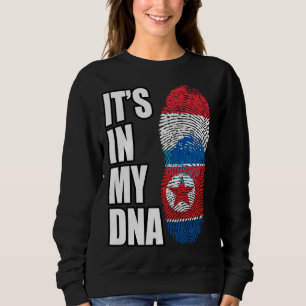 Luxembourg And North Korean Mix DNA Heritage Flag Sweatshirt