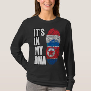 Luxembourg And North Korean Mix DNA Heritage Flag T-Shirt