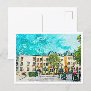 Luxembourg Beautiful Oil Paint Landscape Postcard