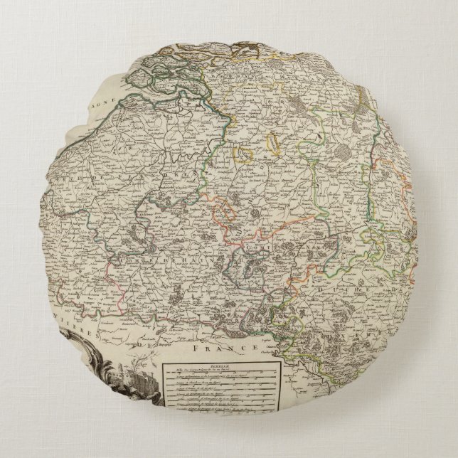 Luxembourg, Belgium Round Cushion (Front)