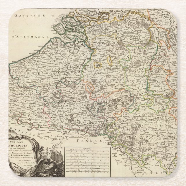Luxembourg, Belgium Square Paper Coaster (Front)