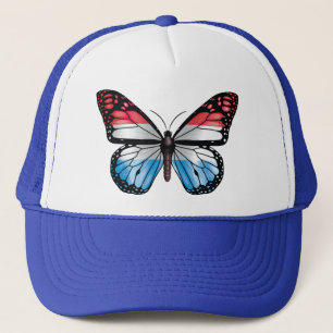 Luxembourg butterfly monarch flag trucker hat