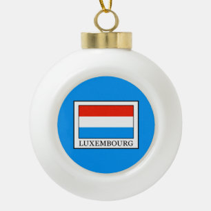Luxembourg Ceramic Ball Christmas Ornament