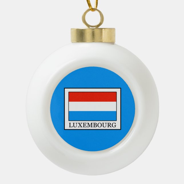 Luxembourg Ceramic Ball Christmas Ornament (Front)