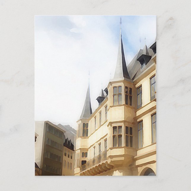 Luxembourg City - Old Town -painting Postcard (Front)