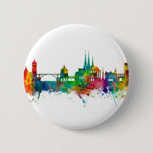 Luxembourg City Skyline 6 Cm Round Badge