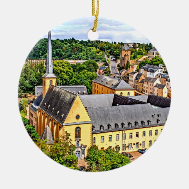 Luxembourg Cityscape photograph Ceramic Ornament (Front)