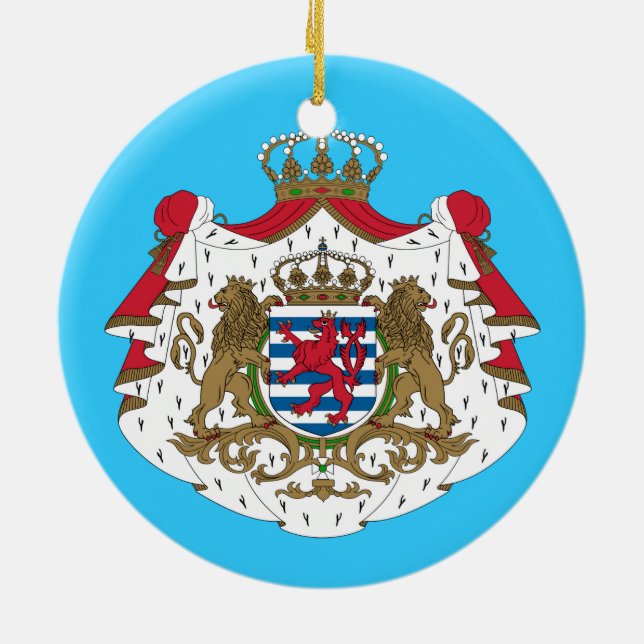 Luxembourg* Coat of Arms Ceramic Ornament (Back)