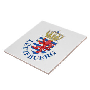 Luxembourg coat of arms (with name underneath) ceramic tile