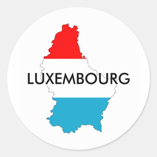 luxembourg country flag map shape silhouette classic round sticker (Front)