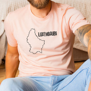 Luxembourg Country Map Outline Luxembourger Shape T-Shirt