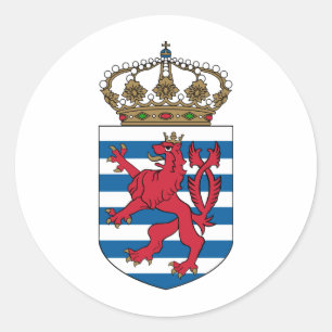 luxembourg emblem classic round sticker