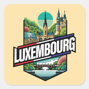 Luxembourg Europe Square Sticker