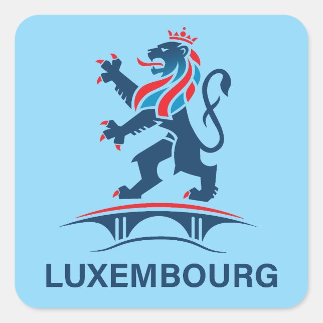 Luxembourg Europe Square Sticker (Front)