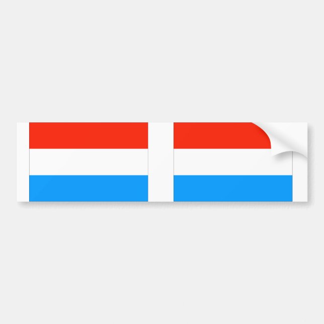 Luxembourg flag bumper sticker (Front)