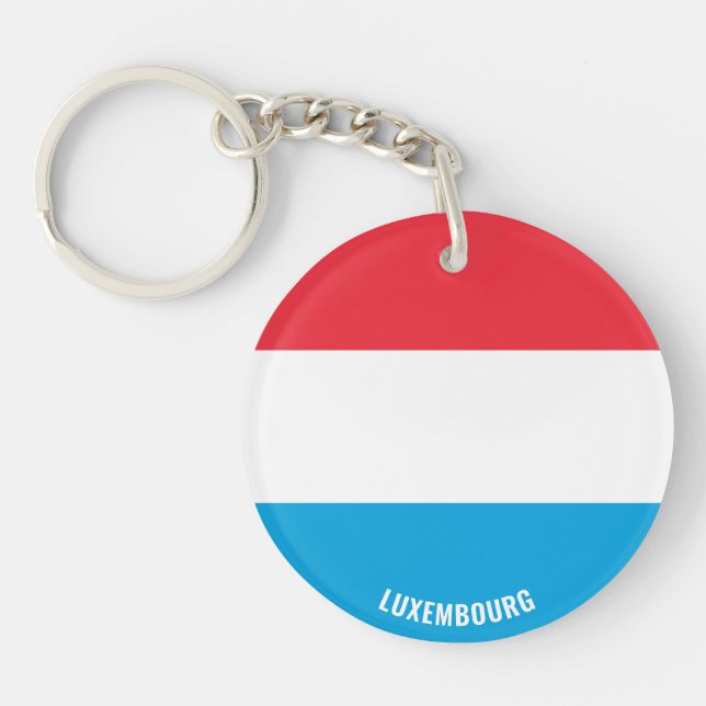Luxembourg Flag Charming Patriotic Key Ring (Front)
