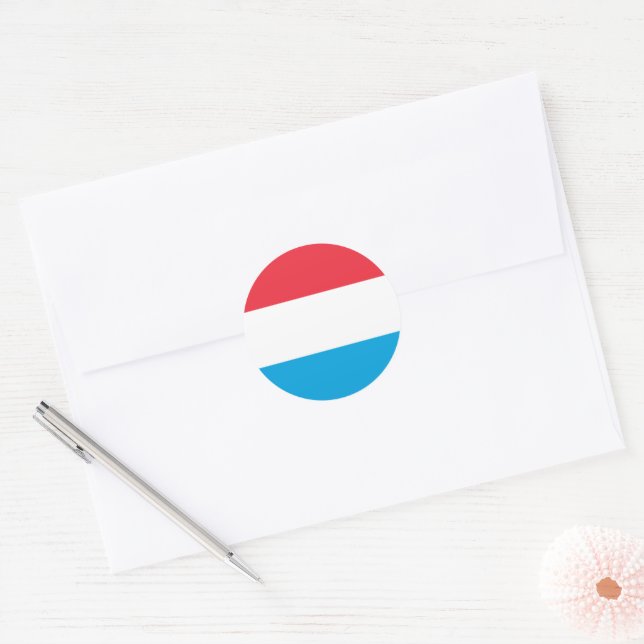 Luxembourg flag classic round sticker (Envelope)