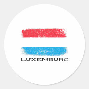 Luxembourg Flag Europe Travel Vacation Europe Luxe Classic Round Sticker