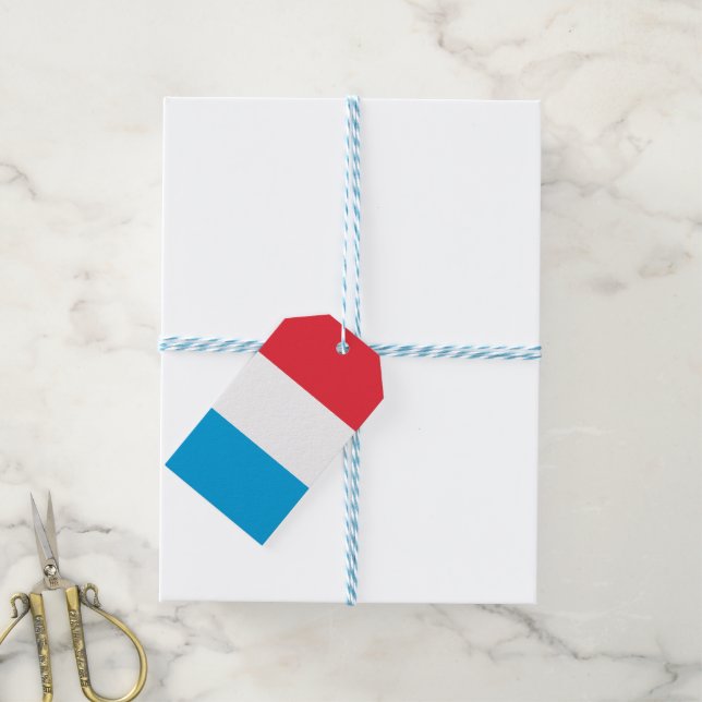 Luxembourg flag gift tags (With Twine)