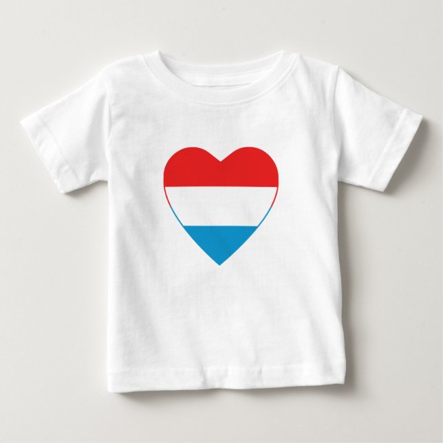 Luxembourg Flag Heart T-Shirt (Front)