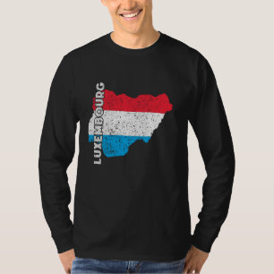 Luxembourg Flag Map Vintage Letzebuerg Luxembourgi T-Shirt